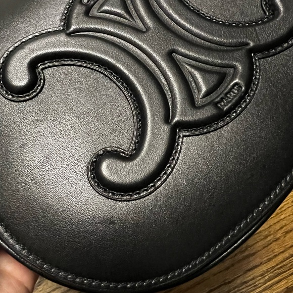 Celine Cuir Triomphe Folco Bag Black - Picture 16 of 16